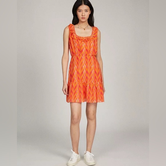 - Saloni Misha Short Dress In‎ Sunset Weave Print. Size 6 - Picture 1 of 10